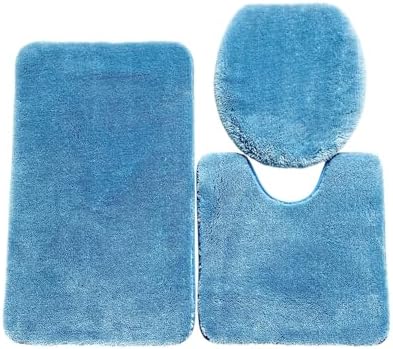 Daniel's Bath & Beyond 3 Piece Solid Luxury Bath Mat, Lime Green, (3PC Solid Luxury)