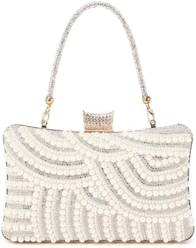 Women's Evening Handbags Pearl Clutch Purse Beaded bag Bridal Clutch wedding Purse