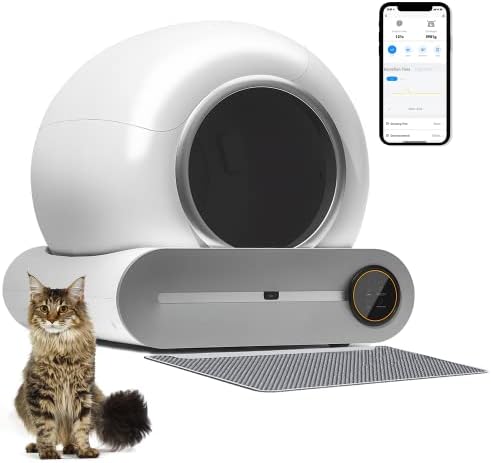 NAHARO Multi-Functional Automatic Cat Litter Box - Self-Cleaning Box Odorless with Real-Time Monitoring and Safety Alarm