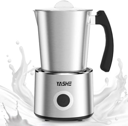 YASHE Milk Frother, 8.1 oz/240ml Milk Frother and Steamer, 4-in-1 Electric Milk Frother, Milk Steamer and Frother for Latte, Stainless Steel Milk Steamer, Easy Clean, Dense Velvety Foam