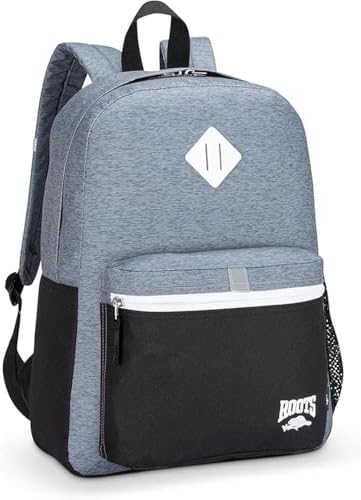 Roots Kids Lightweight Backpack — Made from 100% Recycled Fabrics with Rain Flap, Bottle Pocket, Reflective Accent, and Back Padding — 22.5 litres, Pink & Purple