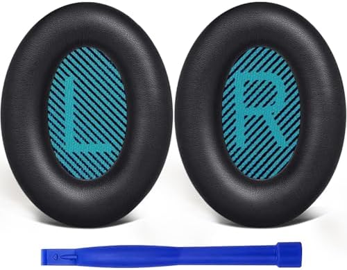 SoloWIT Earpads Cushions for Bose Headphones, Replacement Ear Pads for Bose QuietComfort 15 QC15 QC25 QC2 QC35/Ae2 Ae2i Ae2w/SoundTrue & SoundLink Around-Ear Series - QC25 PL Black&Blue