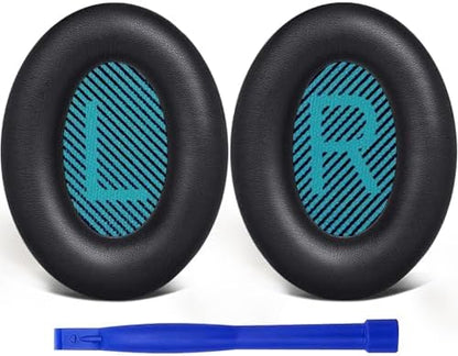 SoloWIT Earpads Cushions for Bose Headphones, Replacement Ear Pads for Bose QuietComfort 15 QC15 QC25 QC2 QC35/Ae2 Ae2i Ae2w/SoundTrue & SoundLink Around-Ear Series - QC25 PL Black&Blue