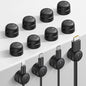 Lamicall Rotatable Cable Organizer Clips 6-Pack – Self-Adhesive Desk Cord Holder with Spring Lock – USB Charger Wire Management - PuriLite