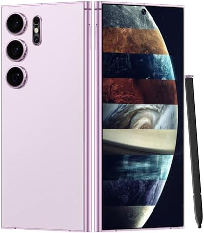 Unlocked Cell Phones Smartphone Unlocked Phones 8+256GB 6.8" HD Screen Dual SIM 108MP+48MP Camera and Built-in Pen (Violet)
