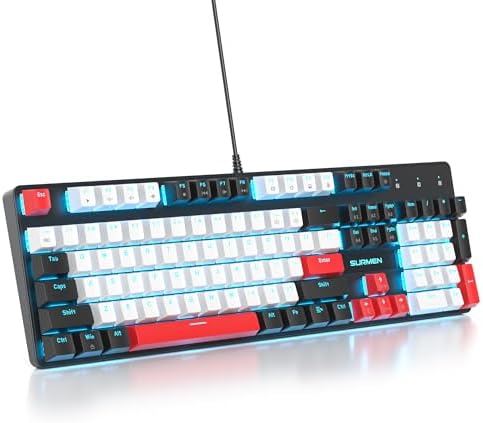 Owpkeenthy Full Size Green Mechanical Gaming Keyboard with Number Pad, Wired 100% Office NKRO Keyboard RGB Backlit 104 Keys with Red Switch for PC Gamer (104 Matcha)