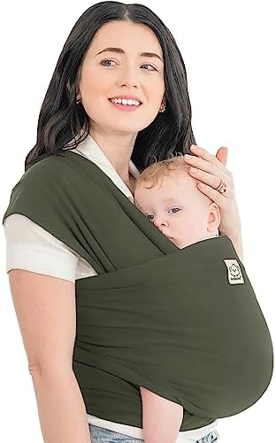 KeaBabies Baby Wrap Carrier - All in 1 Original Baby Carrier Newborn To Toddler Sling, Easy to Wear, Hands Free Bonding, Lightweight, Breathable Infant Wraps (Trendy Black)