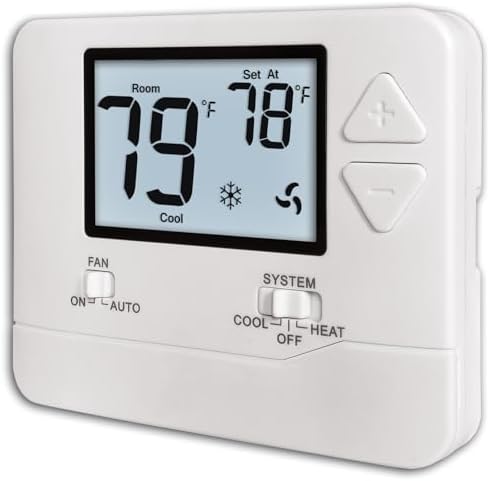 Heagstat Non-Programmable Thermostats for Home Single-Stage 1 Heat/ 1 Cool (with Green Backlight)