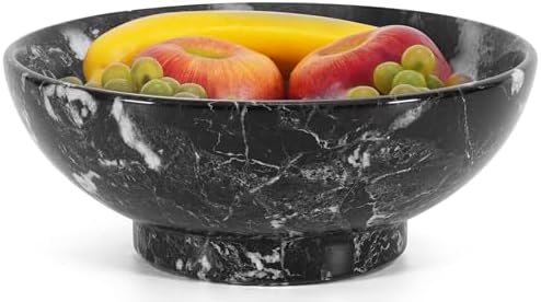 Handmade Marble Fruit Bowl | Decorative Serving Bowl | Kitchen Countertop Bowl | Round Fruit Bowl | Home Décor Bowl - PuriLite