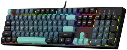 Redragon K582 SE Wired RGB Gaming Keyboard, 104 Keys Mechanical Keyboard w/Upgraded Hot-swappable Socket, Noise Dampening Kit, Mixed Color PBT Keycaps, Linear Red Switch