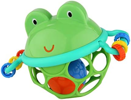 Bright Starts Oball Easy-Grasp Rattle BPA-Free Infant Toy in Teal, Age Newborn and up, 4 Inches