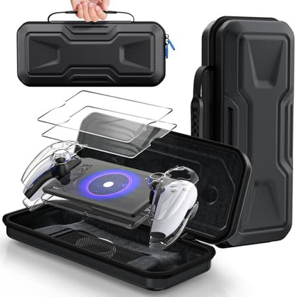 FYOUNG Carrying Case Accessories for PlayStation Portal, Full Protection Bundle with Tempered Glass Screen Protector, Protective Cover, Hard Shell Portable Travel Bag for PS5 Portal Remote Player