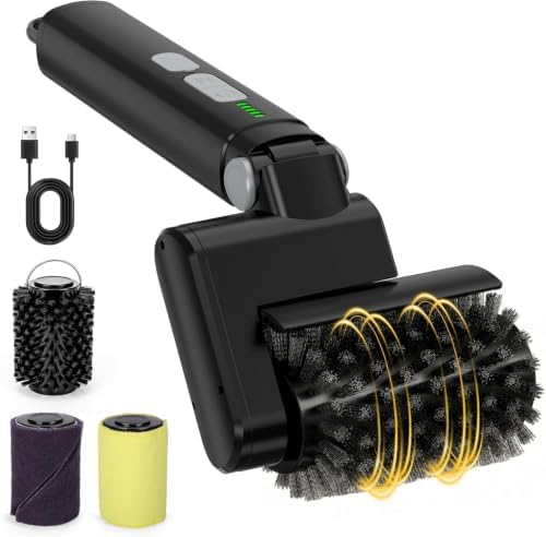 Electric Grill Brush for Outdoor, 3-in-1 Cordless Rotary Grill Brush | 3 Adjustable Speeds & Angles, 3 Replaceable Heads, 150-Minutes Long Runtime Grill Cleaning Brush for BBQ Grates
