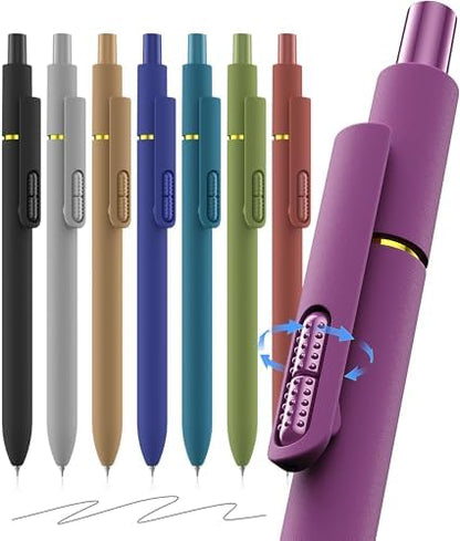 inkipen 8-Pack Gel Pens | 0.5mm Gel Pen | Black Ink Pen | Fine Point Pen | Retractable Pen | School and Office Pen - PuriLite