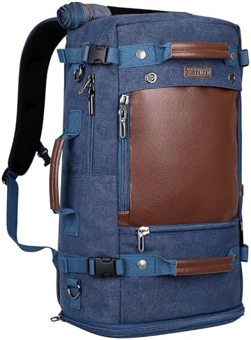 WITZMAN Travel Backpack for Men Women Carry on Luggage Backpack Canvas Rucksack Duffel bag with Shoe Compartment