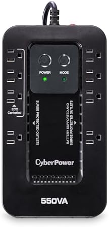 CyberPower EC850LCD Ecologic Battery Backup & Surge Protector UPS System, 850VA/510W, 12 Outlets, ECO Mode, Compact, Uninterruptible Power Supply