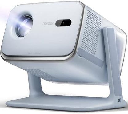 Aurzen Boom mini Google TV 4K Supported Smart Projector with WiFi and Bluetooth, Outdoor & Home Movie Projector with 20W Speakers DoIby Audio, Real-Time Focus & Keystone, 500 ANSI Lumens, Black
