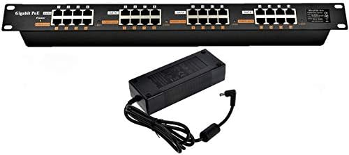 Purilite Select 8-Port Gigabit PoE Injector with 48V Power Supply – 60W Total Output for IP Phones, Cameras & Access Points