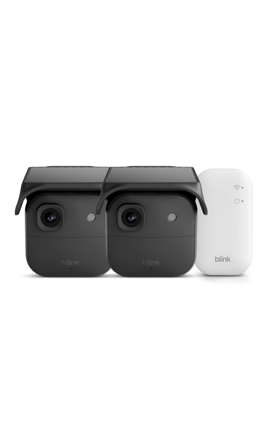 Blink Solaris 2K+ (newest model) — Solar-powered battery smart security camera, wireless fixed solar panel, 2K video, Sync Module Included — 2 camera system (Black)
