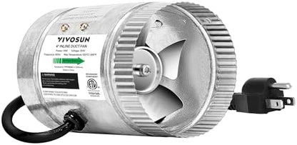 VIVOSUN 6 Inch Inline Duct Fan 240 CFM, HVAC Exhaust Ventilation Fan with Low Noise for Basements, Bathrooms, Kitchens and Attics, Silver