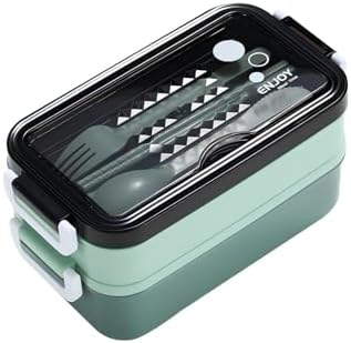 Bento Box, Lunch Box for Adult, Compact Bento Box Set- 2-Layer Stackable Lunch Box with Utensils, Leak-Proof and Durable Food Container for Work, Picnic, and Travel (Pink)