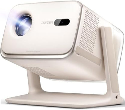 Aurzen Boom mini Google TV 4K Supported Smart Projector with WiFi and Bluetooth, Outdoor & Home Movie Projector with 20W Speakers DoIby Audio, Real-Time Focus & Keystone, 500 ANSI Lumens, Black