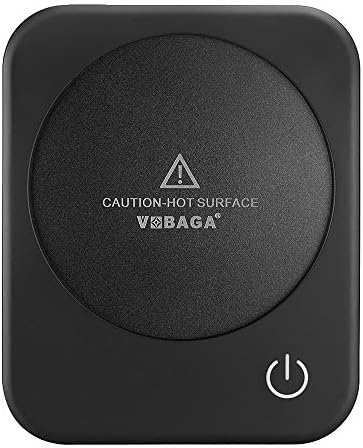 VOBAGA 4 Hours Auto Shut-Off Coffee Warmer Plate for Office Home Desk Use with 3 Temperature Settings, 20watt Electric Cup Warmer for Cocoa,Tea, Water, Milk, (No Cup)