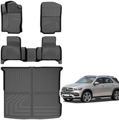 AOMSAZTO Floor Mats & Trunk Mat for 2024 2025 Chevy Equinox EV (Non Fuel),TPE All Weather Protection 2 Rows Car Floor Liners with Cargo Liner for Chevrolet Equinox EV (Non Fuel)