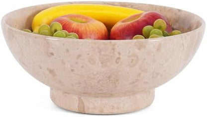 Handmade Marble Fruit Bowl | Decorative Serving Bowl | Kitchen Countertop Bowl | Round Fruit Bowl | Home Décor Bowl - PuriLite
