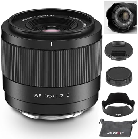 VILTROX 25mm f1.7 E, APS-C Lens for Sony E, Large Aperture STM Auto Focus Lens for Sony E-Mount A7C A7RII A7SII A7II A7RIII A7IV A7RIV A9 A1 ZVE1 A93 A6700 A6600 A6500 A6400 FX3 ZV-E10 FX30 ZV-E10II