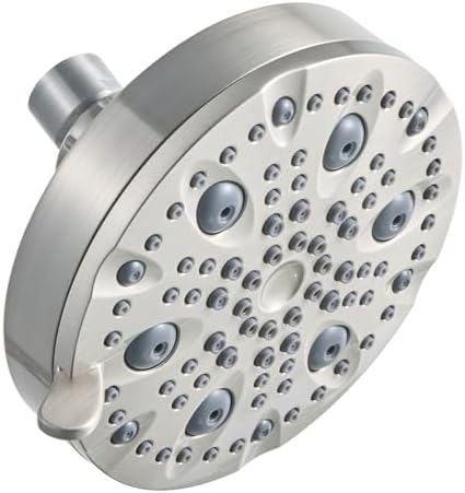 OFFO Shower Head, High Pressure Shower Head with Pause Mode, 9 Mode Fixed Showerheads for Strong Water Flow & Relaxing Shower Experience,Brushed Nickel