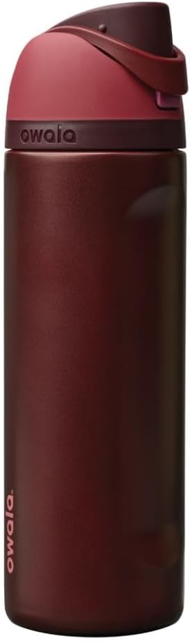 Owala FreeSip Insulated Stainless Steel Water Bottle with Straw for Sports and Travel, BPA-Free, 24-oz, Very, Very Dark
