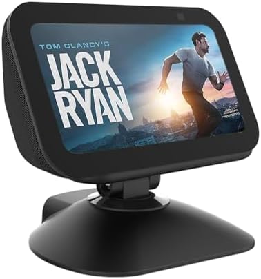 Dianves Adjustable Stand for Echo Show 5 (3rd Gen)， Tilt + Swivel Stand Multi Angle Rotation Magnetic Anti-Slip Base for Show 5,Rotatable All Around Compatible with Mobile Phones (White)