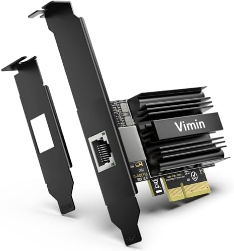 10G PCI-E Network Card with 10Gbps Dual RJ45 Ports, Intel X540-T2 Conrtoller, VIMIN 10Gb Ethernet Adapter Card Compatible with PCI Express X8, X16, Support Windows/Windows Server/Linux/VMware