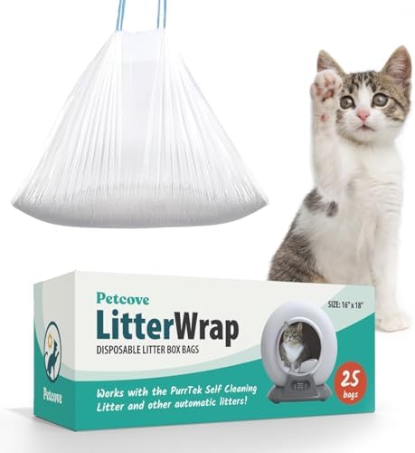 PetCove Self Cleaning Litter Box - Automatic Cat Litter Box up to 75L, App‑Control Cat Litter Box with Integrated Safety Protection, Advanced Odor Control & Smart Weight Monitoring with Cat Litter Bag