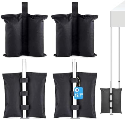 4PCS Gazebo Weights Bags, LooKu Large Gazebo Sand Weights 240 LBS Heavy Duty Leg Weights for Pop up Canopy Tent Sun Shades, Parasols, Trampolines Weighted Feet Bags