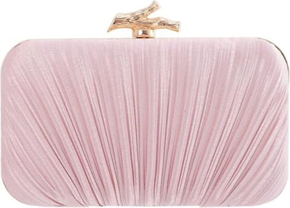 Clutch Purses for Women Evening Bag Pleated Clutch Bag with Chain Party Purses Handbag for Cocktail/Prom/Party/Wedding/Formal
