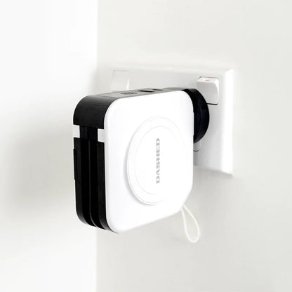 Travelpod 5-in-1 Travel Charger Power Bank - Global Compatibility, Wireless Charging, 10,000mAh - iPhone, AirPods, iPad, Watches, Samsung, Android - Includes 4 Universal Adapters (Black)