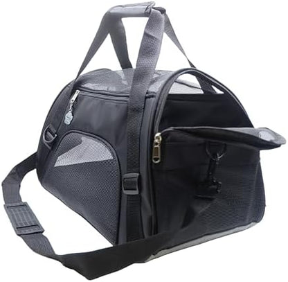 ZaneSun Cat Carrier,Soft-Sided Pet Travel Carrier for Cats,Dogs Puppy Comfort Portable Foldable Pet Bag Airline Approved (Small Rosered)