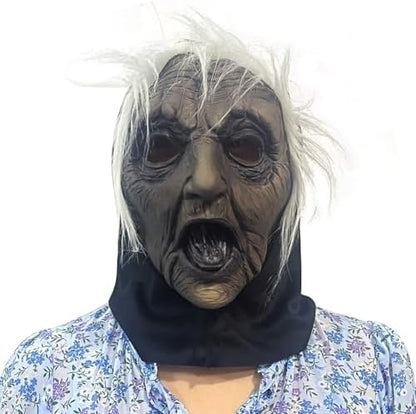 ACBAGI Halloween Mask Costume Old Women Mask Scary Halloween Masks Cosplay mask for adults