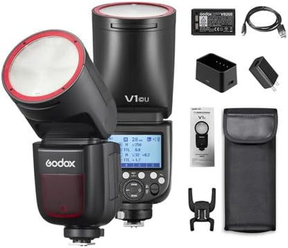 GODOX V1Pro-C 2.4G Wireless Camera Flash Speedlite with Detachable Sub Flash 1/8000s HSS 1.3s Recycle Time M/TTL Flash Mode 10 Levels Brightness Type-c Powered Compatible with Canon EOS Cameras