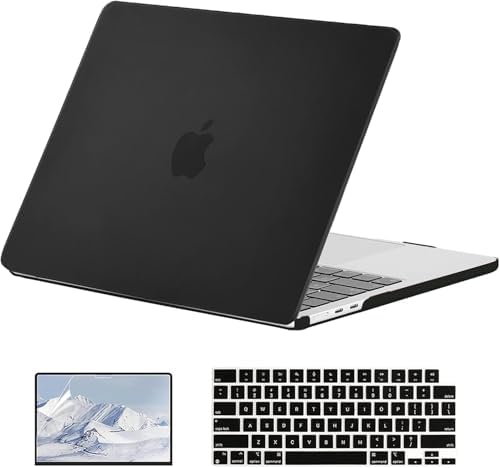 EooCoo Case Compatible with MacBook Air 13 inch M4 M3 M2 2025-2022 A3240 A3113 A2681, 13.6" Hard Case Cover & TPU Keyboard Skin & Screen Protector for Laptop Air 13.6 inch - Crystal Clear