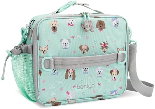 Bentgo® Kids Lunch Bag - Durable, Double Insulated, Water-Resistant Fabric, Interior & Exterior Zippered Pockets, Water Bottle Holder - Ideal for Children 3+ (Shark)