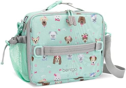 Bentgo® Kids Lunch Bag - Durable, Double Insulated, Water-Resistant Fabric, Interior & Exterior Zippered Pockets, Water Bottle Holder - Ideal for Children 3+ (Shark)