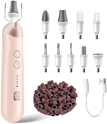 Professional Manicure Pedicure Kit, Cordless Electric Nail File Set, Rechargeable Pedicure Tools for feet, 5 Speeds Hand Foot Care Nail Drill for Thick Nail Toenail Cuticle Women Men Baby Pets