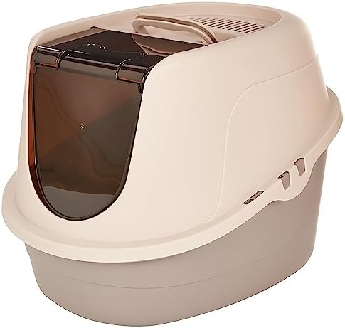 No-Mess Hooded Enclosed Cat Litter Box, Large, Multicolor, 24 in x 18 in x 17 in