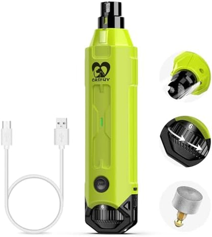 Casfuy 6-Speed Dog Nail Grinder Newest - Super Quiet Pet Nail Grinder Rechargeable Electric Dog Nail Trimmer Professional Paws Grooming & Smoothing Tool for Large Medium Small Dogs (Bright Blue)