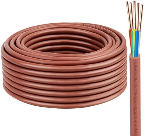 XRDS -RF 18/5 Thermostat Wire - 75 Feet, 5 Conductor Thermostat Cable for HVAC Heating and Cooling - 18 AWG Copper Wire