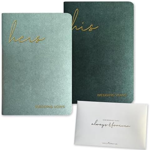 WeddingGiftsWedding Vow Books His and Hers Soft Touch Gold Foil Engraving Vow Books Wedding Essentials Wedding Accessories(TR-HH-Black)