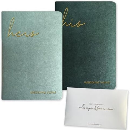 WeddingGiftsWedding Vow Books His and Hers Soft Touch Gold Foil Engraving Vow Books Wedding Essentials Wedding Accessories(TR-HH-Black)